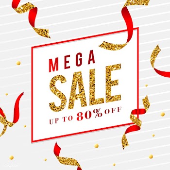 Mega sale 80% off sign vector | Free stock vector - 535144