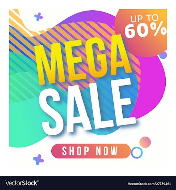 Mega sale template for instagram vector image