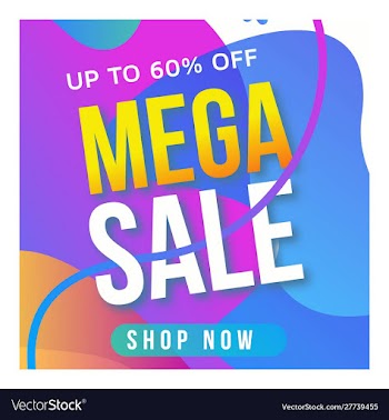 Mega sale template instagram vector image