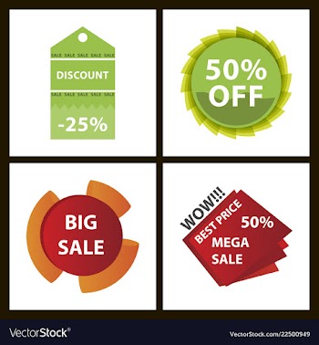 Mega sale with upto 50 discount offer creative vector image