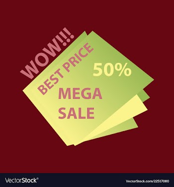 Mega sale with upto 50 discount offer creative vector image