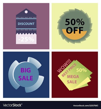 Mega sale with upto 50 discount offer creative vector image