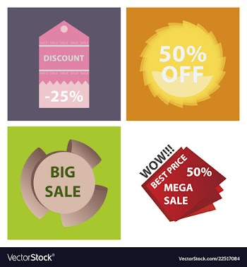 Mega sale with upto 50 discount offer creative vector image