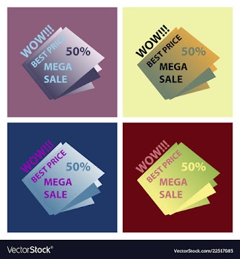 Mega sale with upto 50 discount offer creative vector image