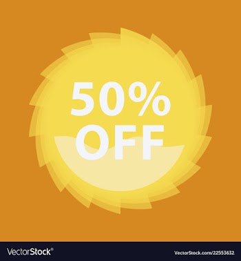 Mega sale with upto 50 discount offer creative vector image