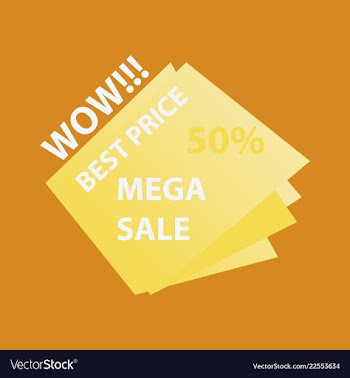 Mega sale with upto 50 discount offer creative vector image
