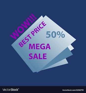 Mega sale with upto 50 discount offer creative vector image