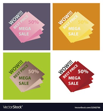 Mega sale with upto 50 discount offer creative vector image