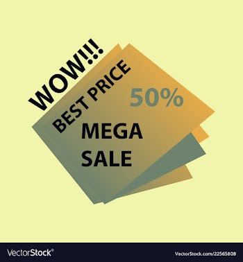 Mega sale with upto 50 discount offer creative vector image