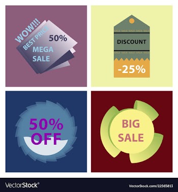 Mega sale with upto 50 discount offer creative vector image