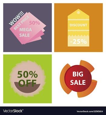 Mega sale with upto 50 discount offer creative vector image