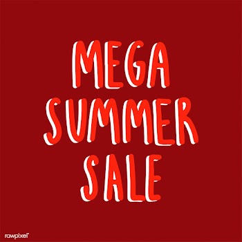 Mega summer sale typography vector | Free stock vector - 472344
