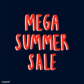 Mega summer sale typography vector | Free stock vector - 472569