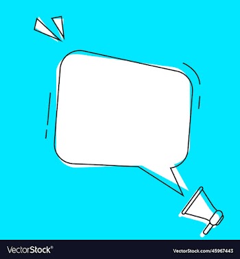 megaphone and speech bubble for