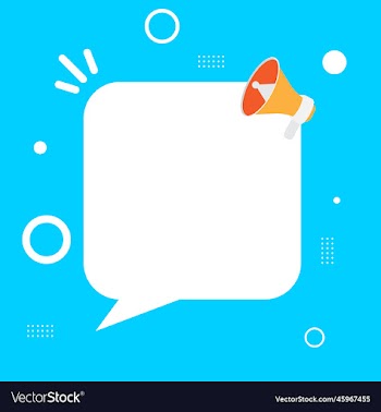 megaphone and speech bubble for