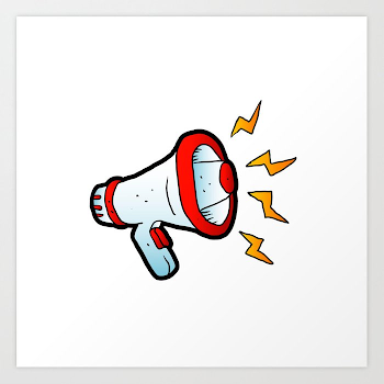 megaphone cartoon Art Print by marios | Society6