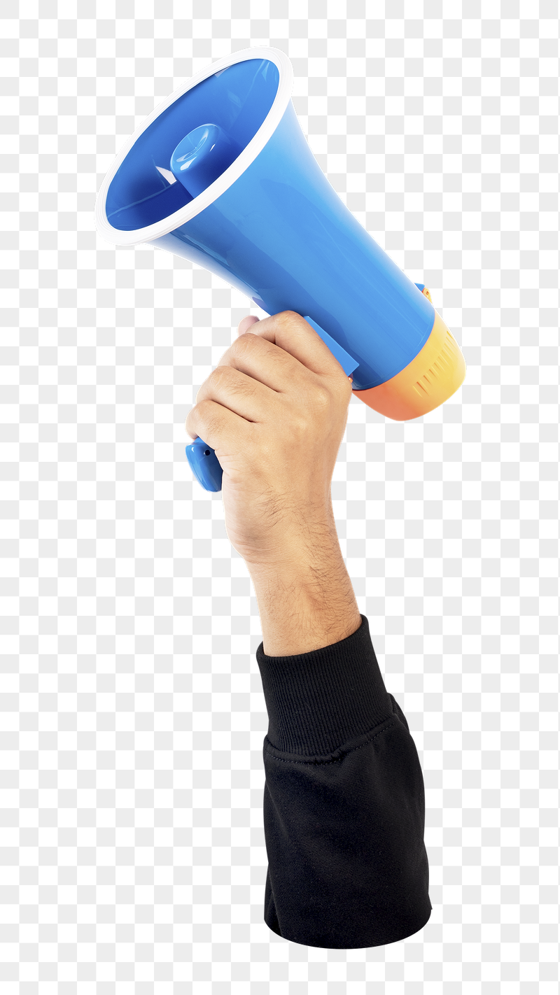 Megaphone in hand png sticker, | Free PNG - rawpixel