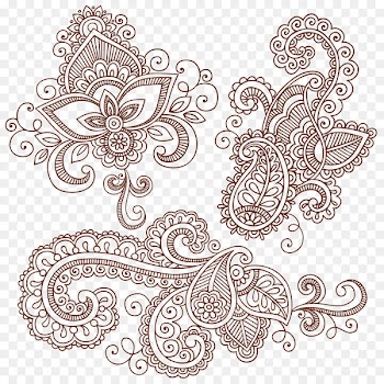 Mehndi Paisley Drawing Mandala - Fashion ham pattern shading pattern vector material 