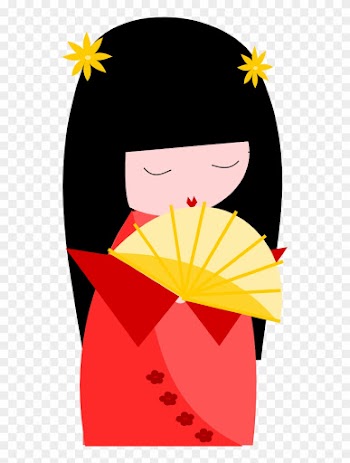 Meinlilapark Back To School Free Printables - Japanese Girl With Fan Clipart