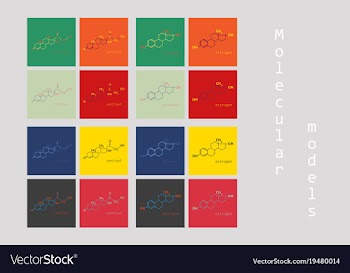 Melatonin hormone molecule in humans it plays a vector image