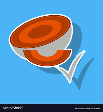 Melon whole and pieces sweet fruit sticker icon vector image