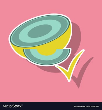 Melon whole and pieces sweet fruit sticker icon vector image