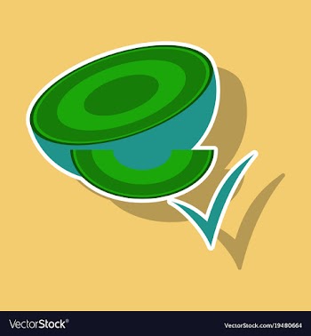 Melon whole and pieces sweet fruit sticker icon vector image