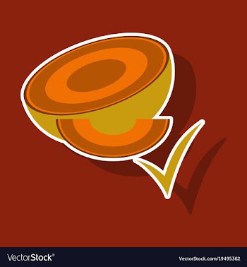 Melon whole and pieces sweet fruit sticker icon vector image