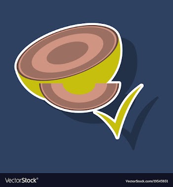 Melon whole and pieces sweet fruit sticker icon vector image