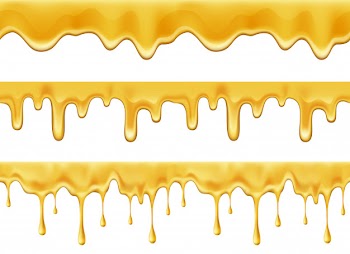 Melting dripping honey drops realistic Free Vector