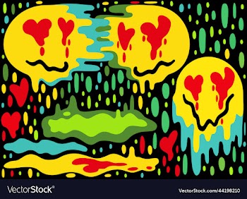 melting smiling faces glued together drops