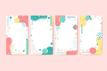 Memphis instagram stories template Free Vector