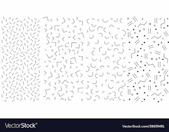 memphis pattern set in black and white color free