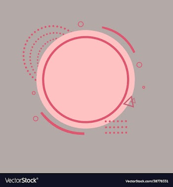 memphis pink round text banner