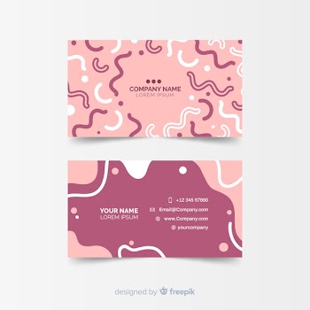 Memphis style business card template Free Vector