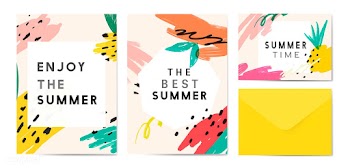 Memphis summer background collection | Free stock vector - 566313