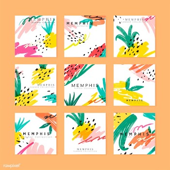 Memphis summer background collection | Free stock vector - 566321