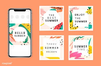 Memphis summer background collection | Free stock vector - 566327