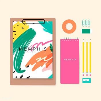 Memphis summer stationery illustration | Free stock vector - 566276
