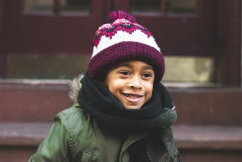 Men's Black and Red Knit Cap