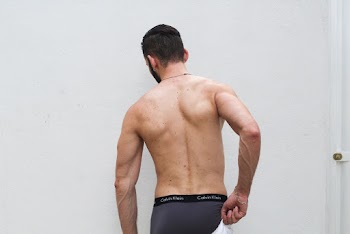 Men's Black and White Shorts