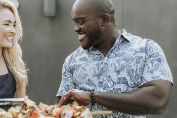 Men's Blue and White Dress Shirt