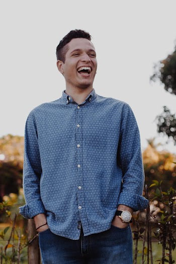 Men's Blue Button Up Dress Shirt