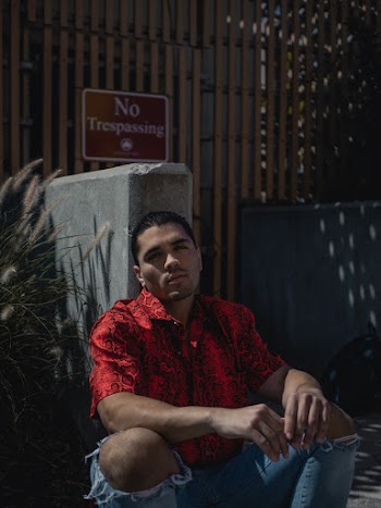Men's Red Button-up Shirt