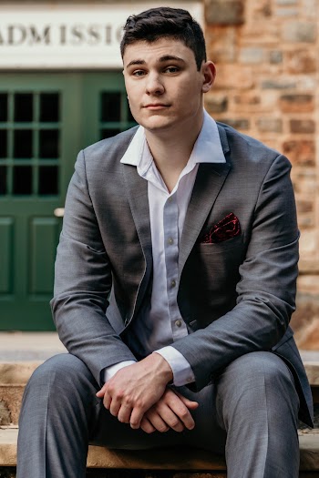 Men's White and Gray Suit