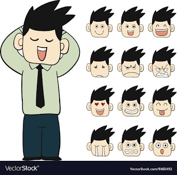 Men emotions faces vector image
