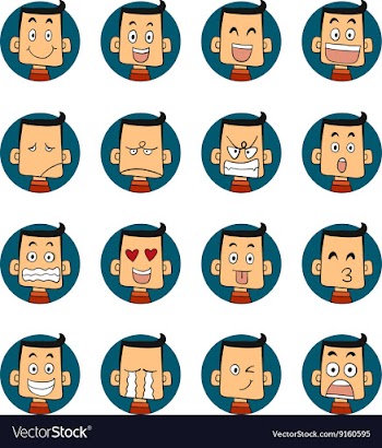 Men emotions faces vector image