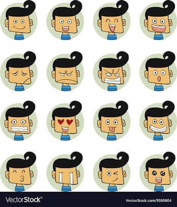 Men emotions faces vector image