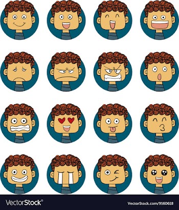 Men emotions faces vector image
