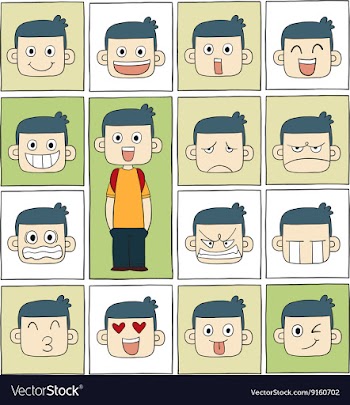 Men emotions faces vector image
